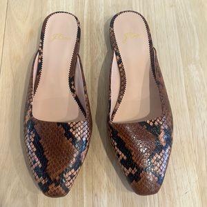 J. Crew Carolyn Mule snakeskin embossed